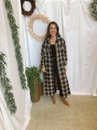Panache Long Flannel-Black Mix-Cardigans-panaache-The Silo Boutique, Women's Fashion Boutique Located in Warren and Grand Forks North Dakota