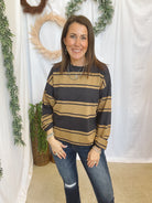 Julie Striped Top-Navy-Long Sleeve Tops-blu pepper-The Silo Boutique, Women's Fashion Boutique Located in Warren and Grand Forks North Dakota