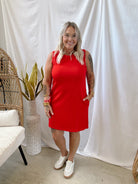 Red Scuba Tank Dress-Dresses-wishlist-The Silo Boutique, Women's Fashion Boutique Located in Warren and Grand Forks North Dakota