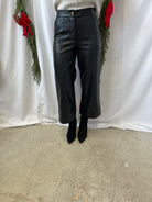 Muse Leather Wide Straight Leg Pants-Pants-miou muse-The Silo Boutique, Women's Fashion Boutique Located in Warren and Grand Forks North Dakota