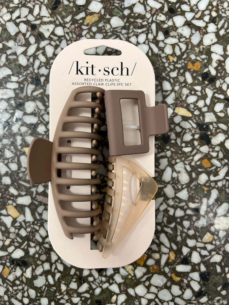 KITSCH Assorted Claw Clip 3pc SET-Hair Accessories-kitsch-The Silo Boutique, Women's Fashion Boutique Located in Warren and Grand Forks North Dakota
