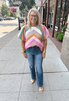 Fun and Bright Striped Top-Long Sleeve Tops-ENTRO-The Silo Boutique, Women's Fashion Boutique Located in Warren and Grand Forks North Dakota