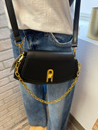 Curved Leather Crossbody or Shoulder Purse-Crossbody Purses-Fame-The Silo Boutique, Women's Fashion Boutique Located in Warren and Grand Forks North Dakota