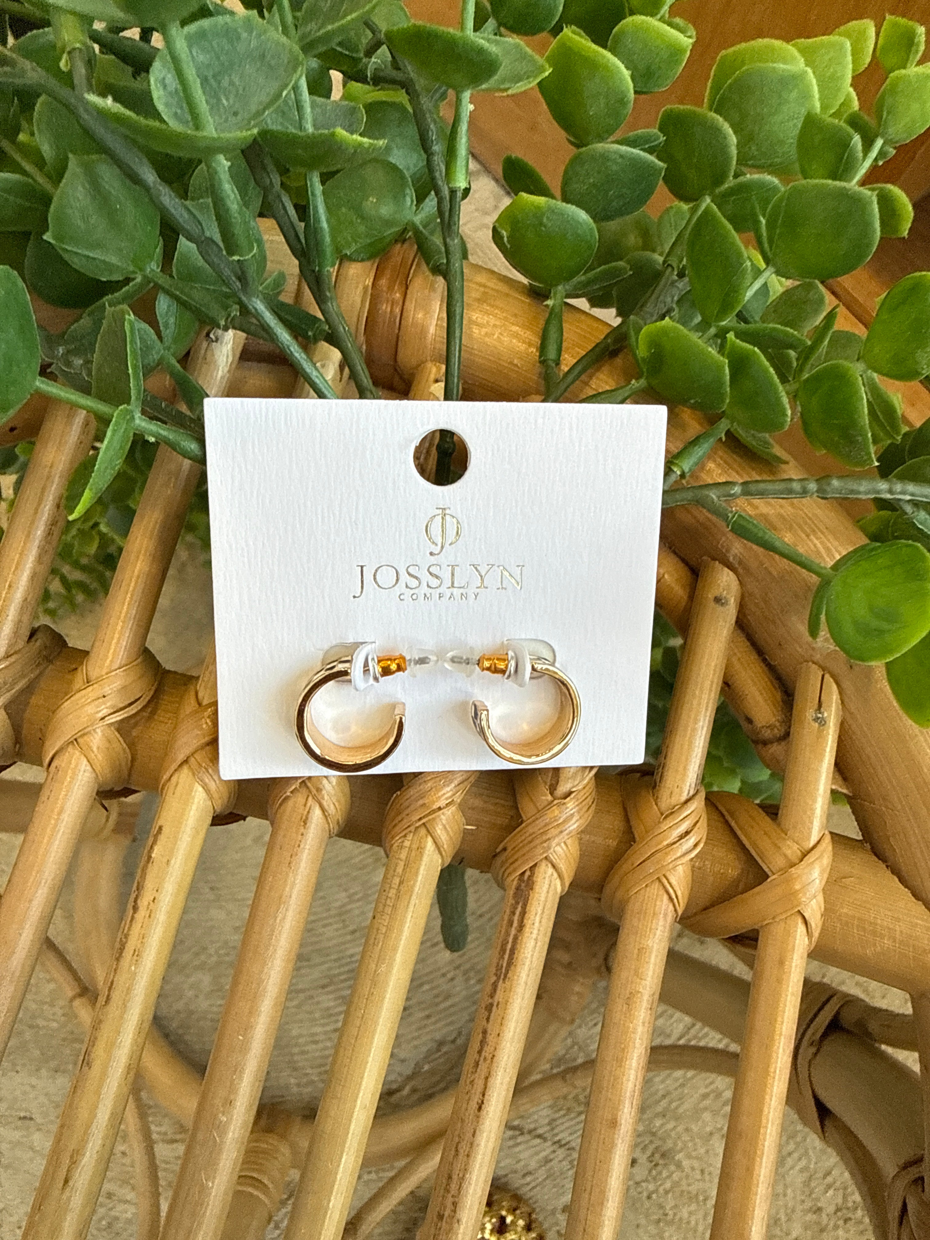 Joss Checker Hoop Earrings-Earrings-joss-The Silo Boutique, Women's Fashion Boutique Located in Warren and Grand Forks North Dakota