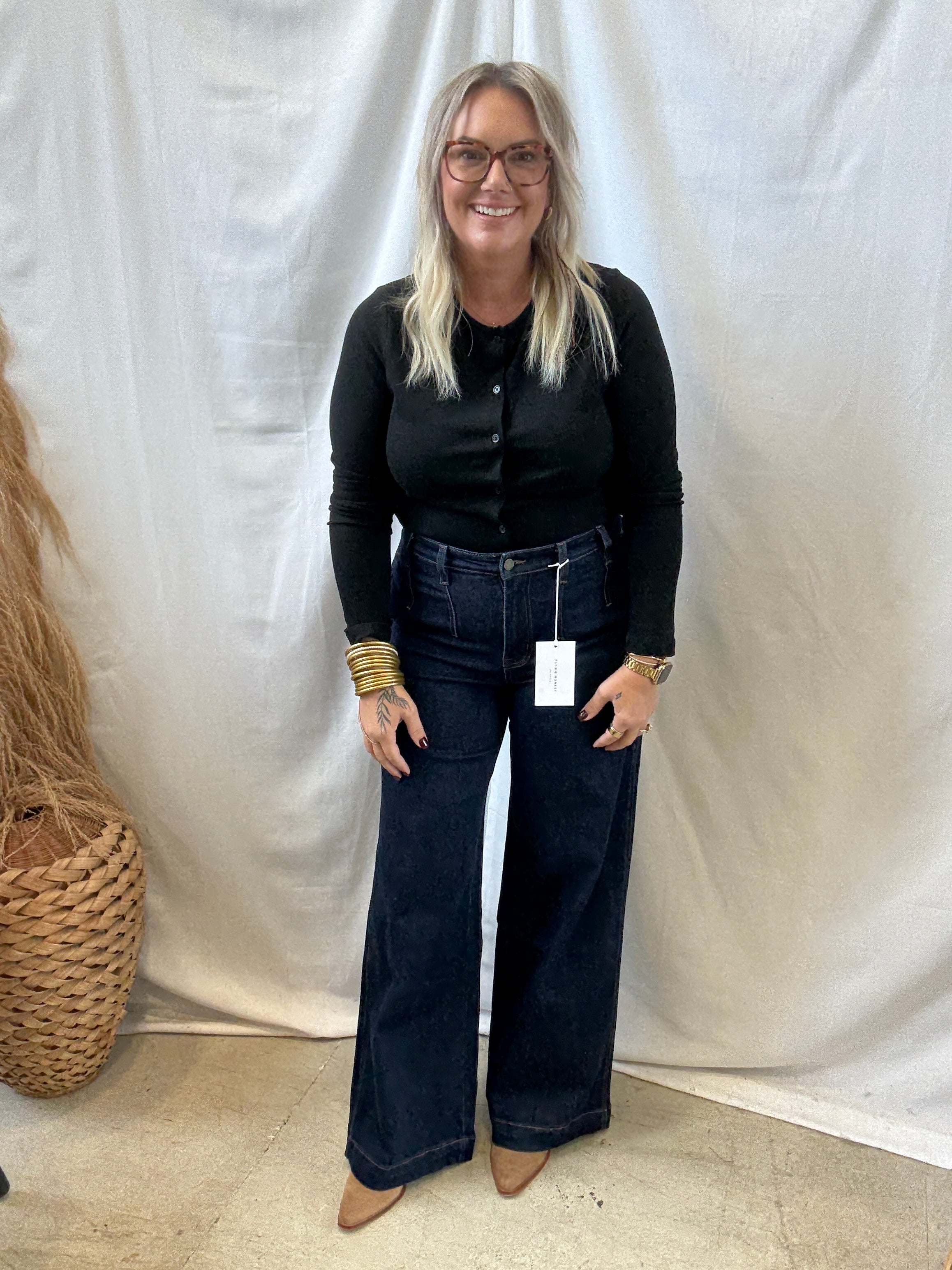 Button Up Ribbed Top-Black-Long Sleeve Tops-hyfve-The Silo Boutique, Women's Fashion Boutique Located in Warren and Grand Forks North Dakota