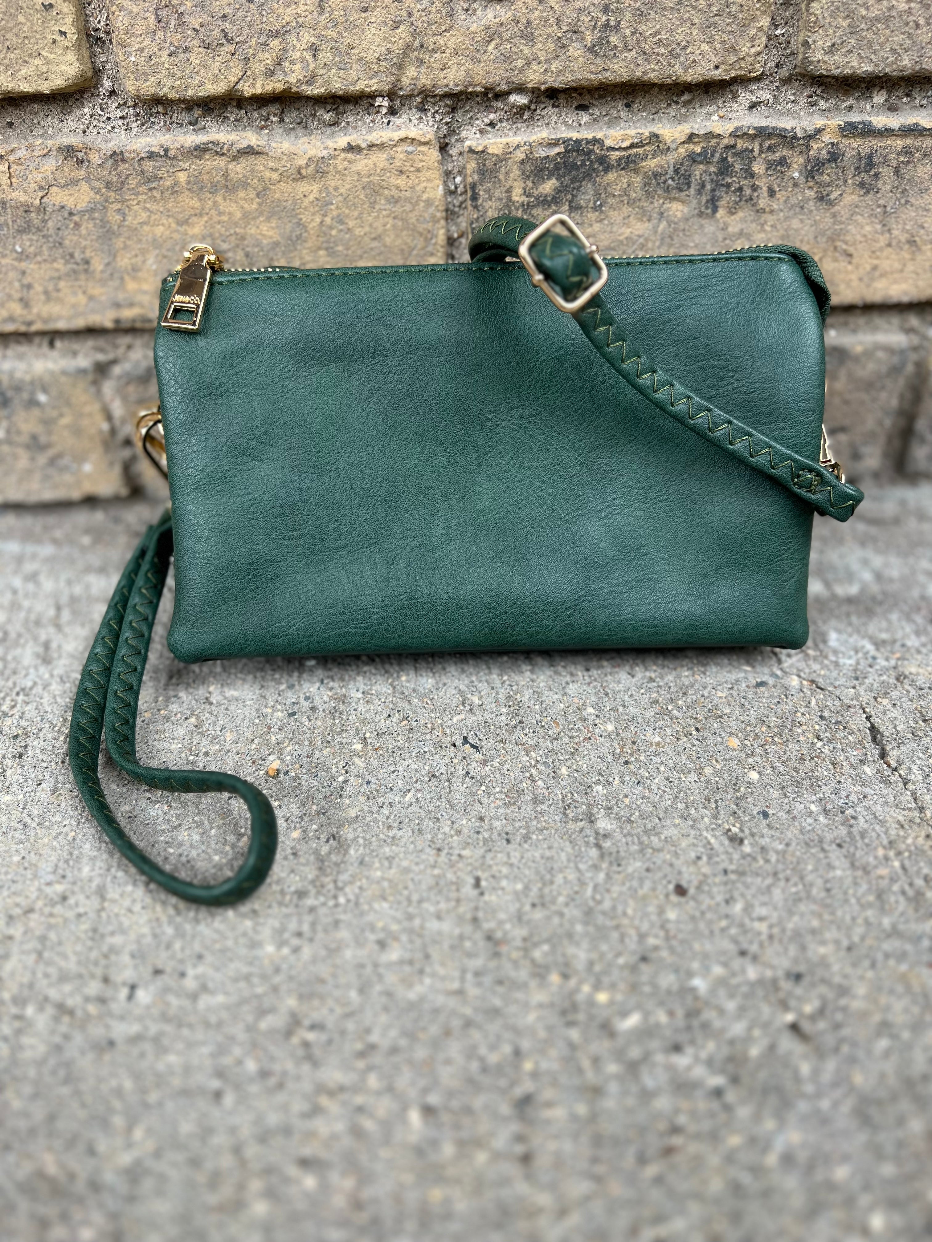 Riley 3 Compartment Crossbody/Wristlet-Crossbody Purses-Jen and Co-The Silo Boutique, Women's Fashion Boutique Located in Warren and Grand Forks North Dakota