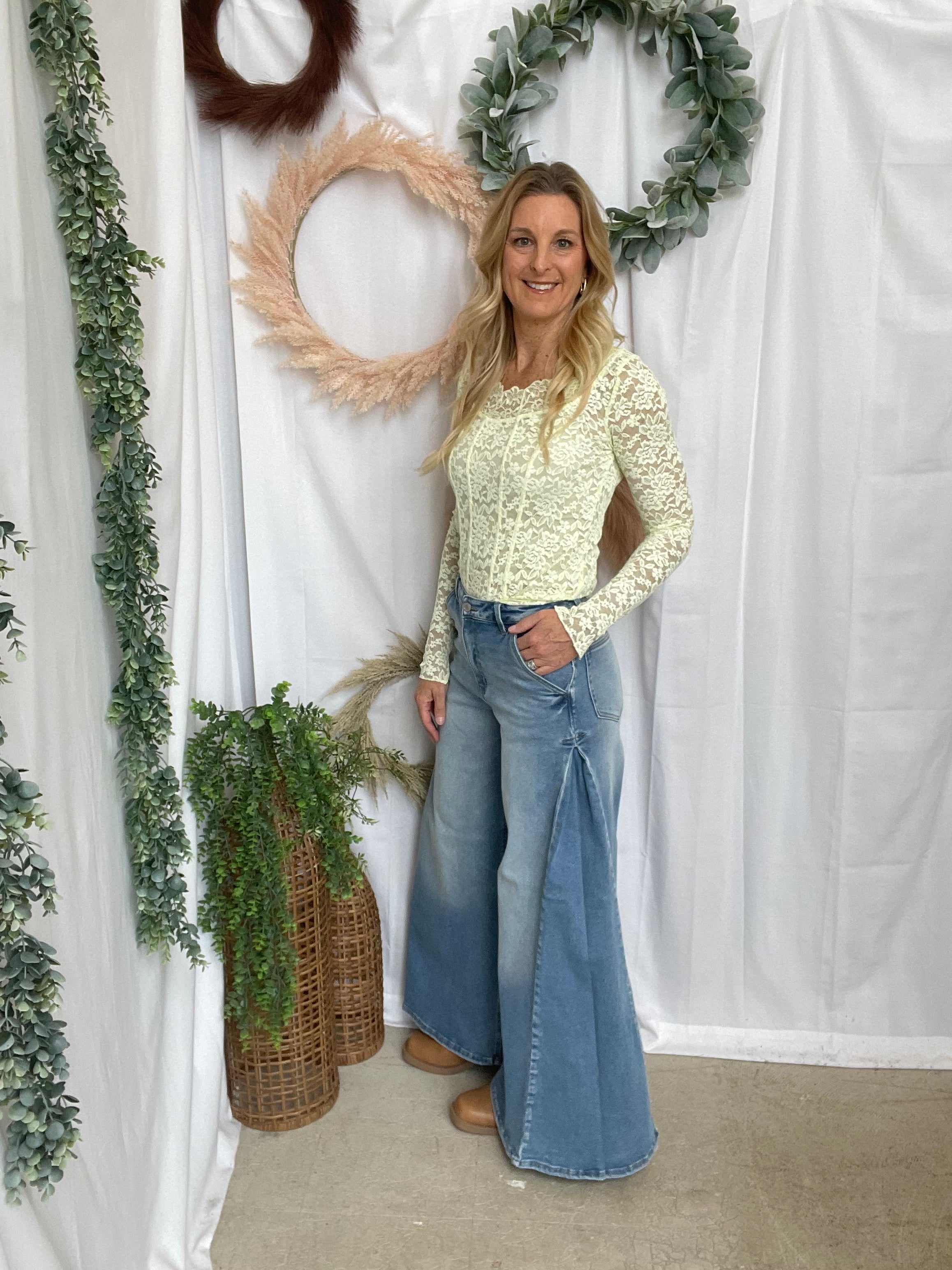 Cotierra Lace Top-Clover-Long Sleeve Tops-cotierra-The Silo Boutique, Women's Fashion Boutique Located in Warren and Grand Forks North Dakota