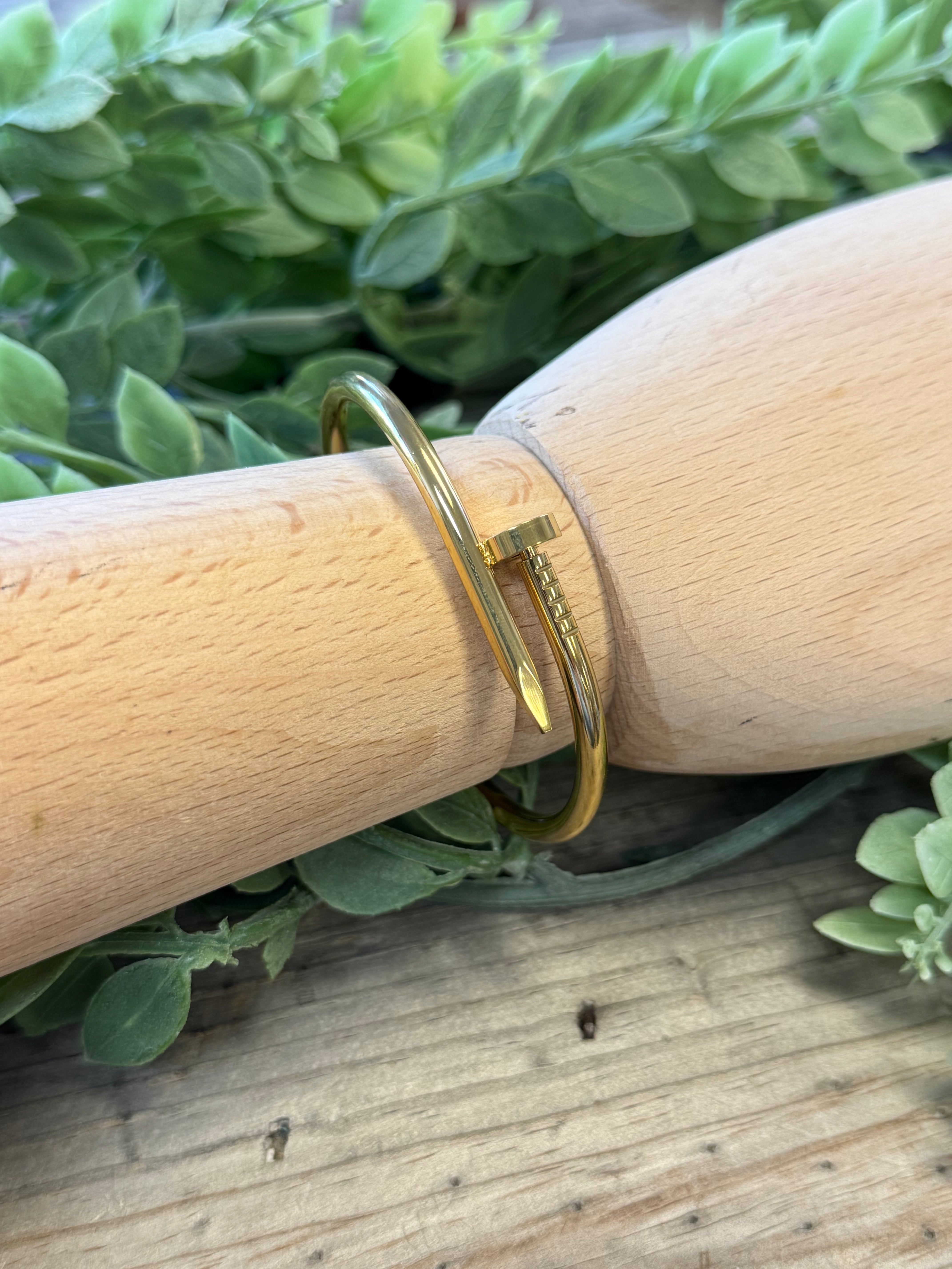 Gold Nail Bracelet-Bracelets-2unic-The Silo Boutique, Women's Fashion Boutique Located in Warren and Grand Forks North Dakota
