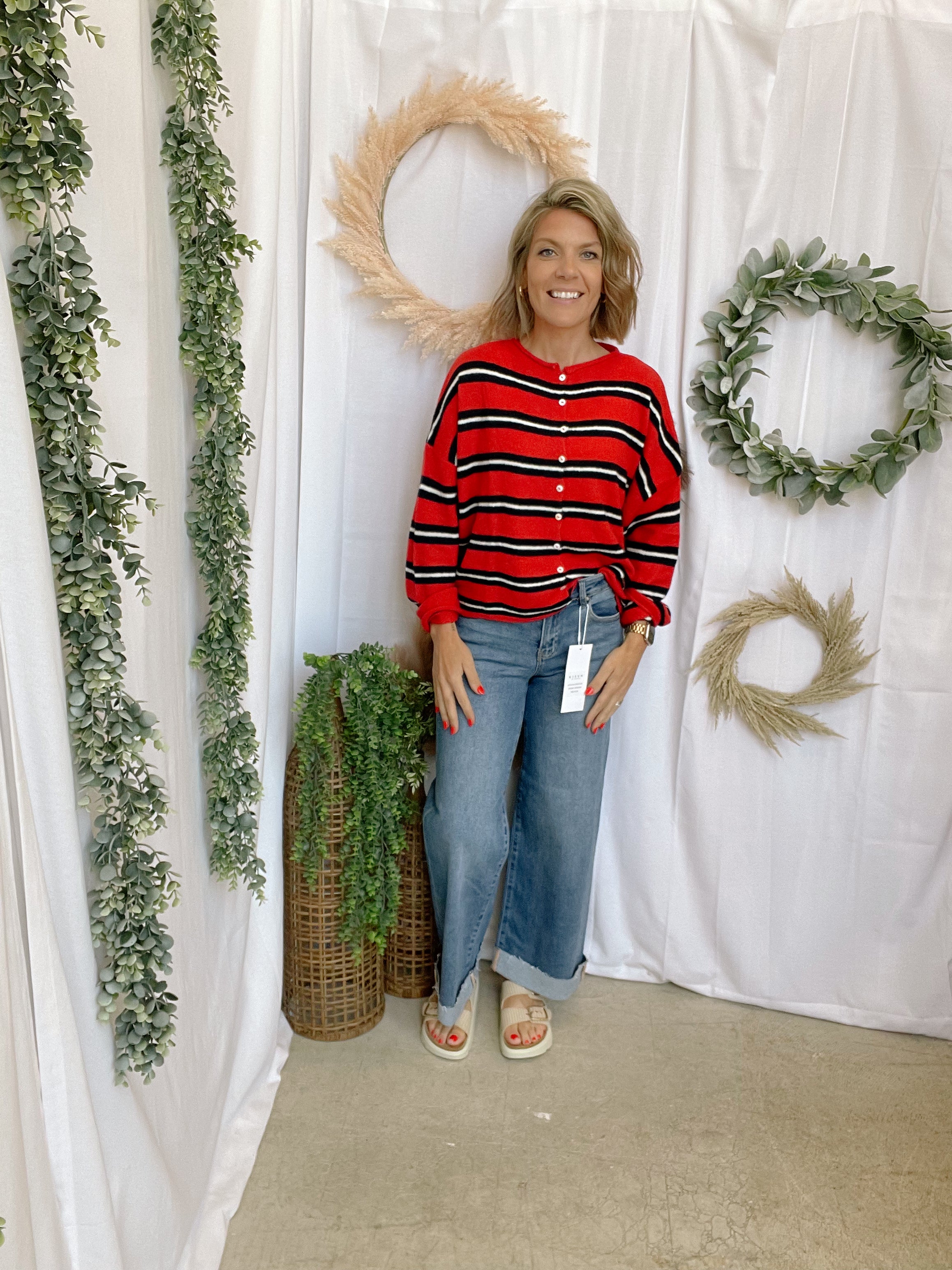 Piper Cardigan-Tomato Red-Cardigans-Things Between-The Silo Boutique, Women's Fashion Boutique Located in Warren and Grand Forks North Dakota