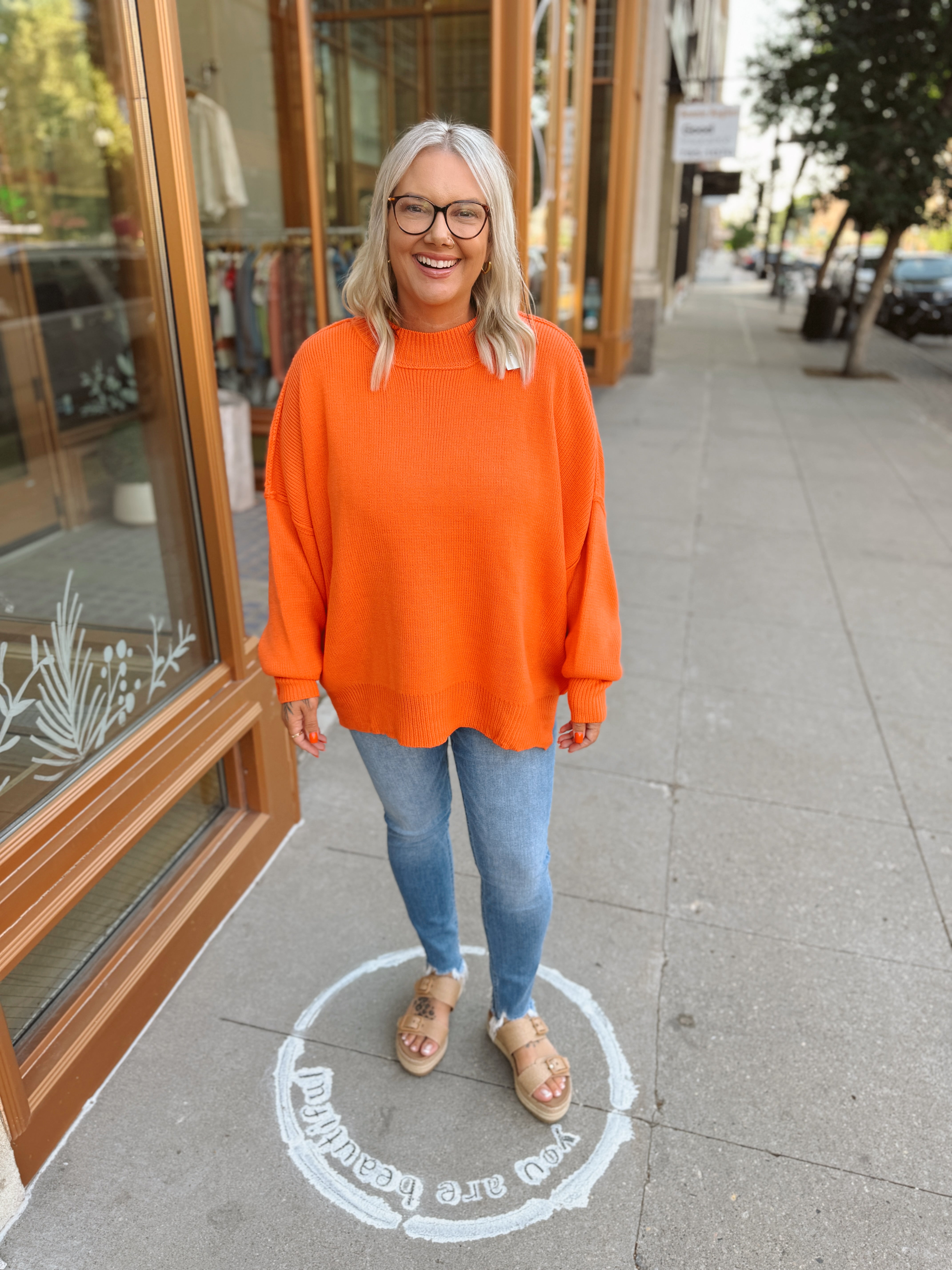 Oh So Bright Spicy Sweater-Sweaters-she and sky-The Silo Boutique, Women's Fashion Boutique Located in Warren and Grand Forks North Dakota