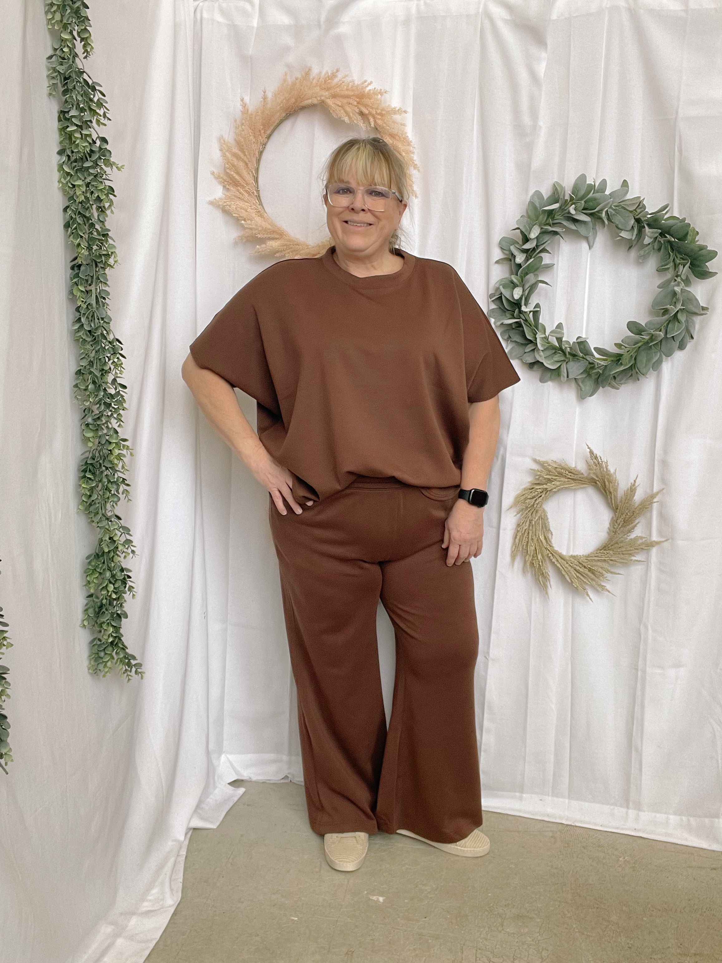 Stella Scuba Set-Dark Brown-Long Sleeve Tops-Zenana-The Silo Boutique, Women's Fashion Boutique Located in Warren and Grand Forks North Dakota