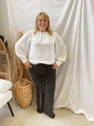 Long Sleeve Airflow Blouse-White-Long Sleeve Tops-oddi-The Silo Boutique, Women's Fashion Boutique Located in Warren and Grand Forks North Dakota