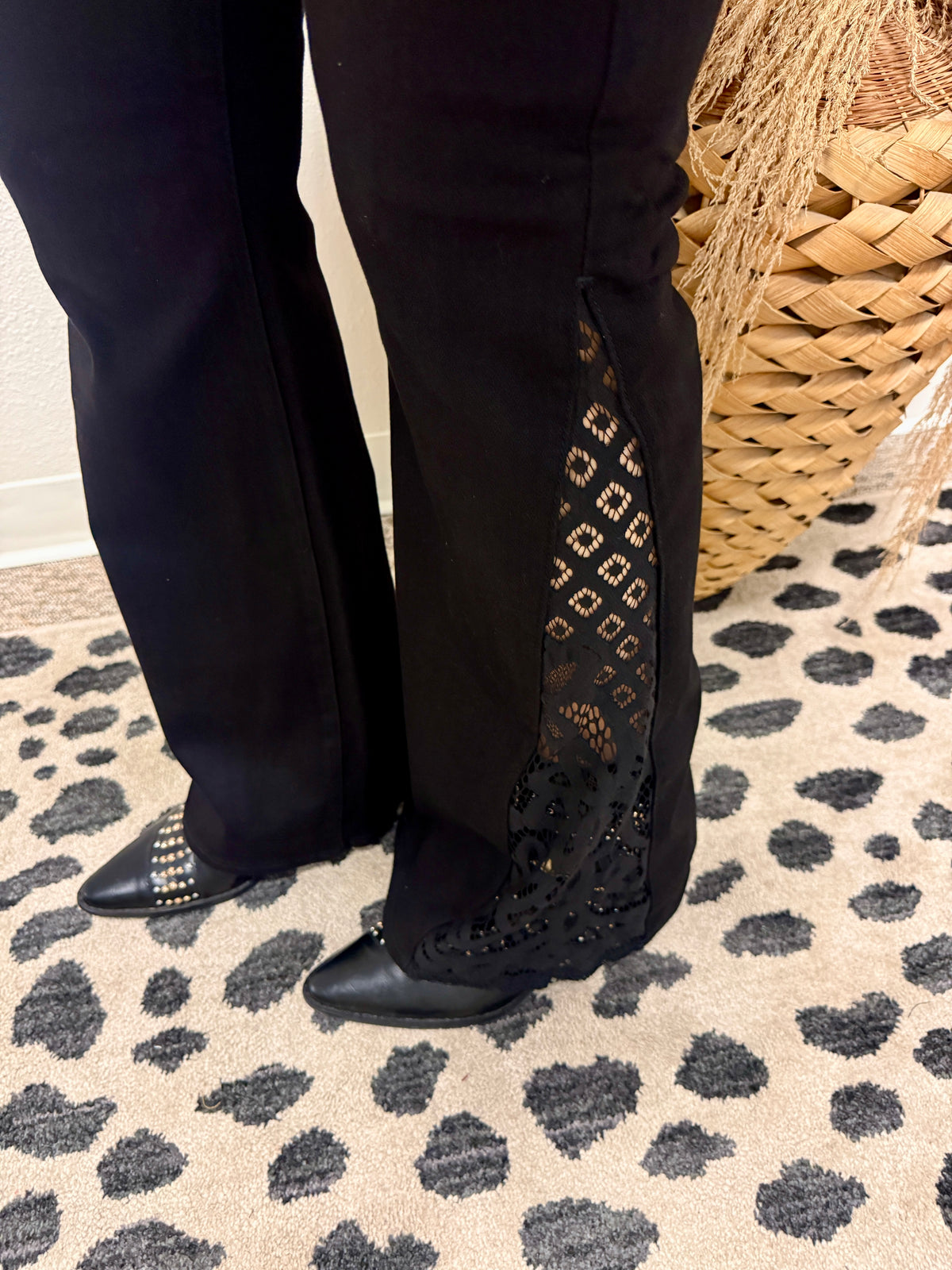 Judy Blue Jaqueline Black Lace Jeans-Jeans-judy blue-The Silo Boutique, Women's Fashion Boutique Located in Warren and Grand Forks North Dakota