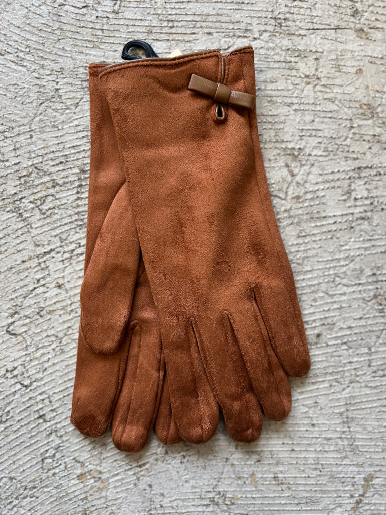 Classic Camel Bow Gloves-Gloves & Mittens-Avenue Zoe-The Silo Boutique, Women's Fashion Boutique Located in Warren and Grand Forks North Dakota