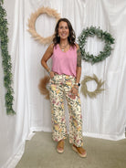 Eileen Ivory Floral Pants-Pants-entro-The Silo Boutique, Women's Fashion Boutique Located in Warren and Grand Forks North Dakota