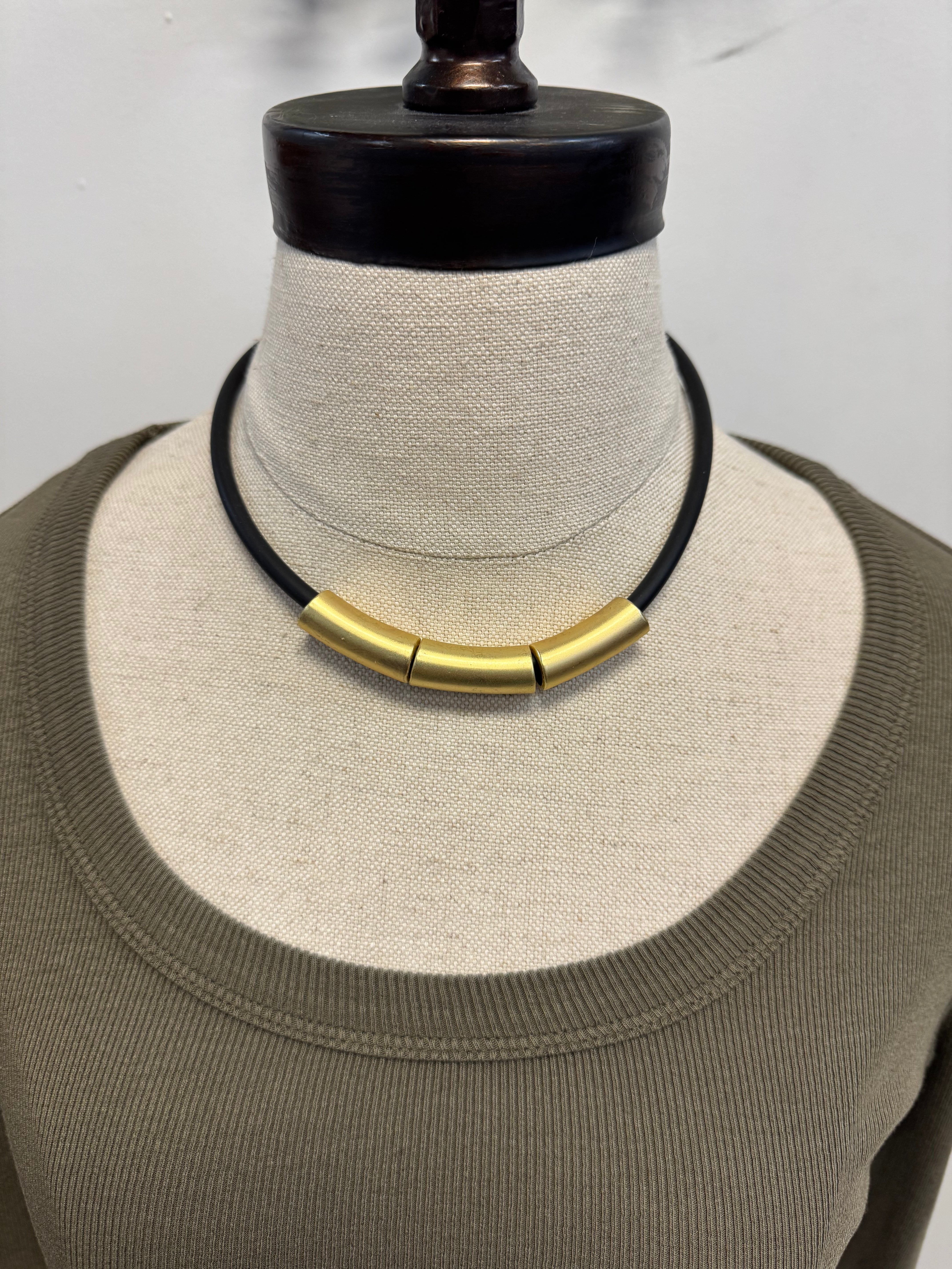 Joy Gold and Rope Necklace-Necklaces-joy susan-The Silo Boutique, Women's Fashion Boutique Located in Warren and Grand Forks North Dakota