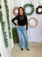 Dani Black Dot Mesh Top-Long Sleeve Tops-davi-The Silo Boutique, Women's Fashion Boutique Located in Warren and Grand Forks North Dakota