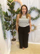 Pointelle Striped Tank Top-Short Sleeve Tops-stacatto-The Silo Boutique, Women's Fashion Boutique Located in Warren and Grand Forks North Dakota