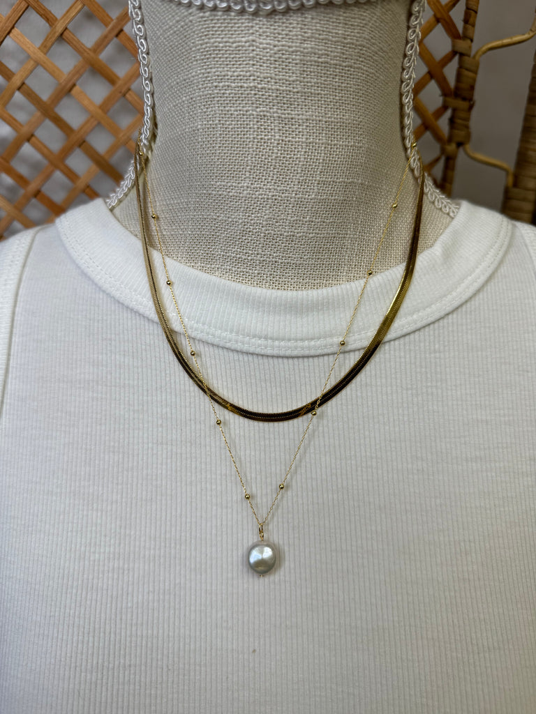 Two Row Chain Necklace-Necklaces-Fame-The Silo Boutique, Women's Fashion Boutique Located in Warren and Grand Forks North Dakota