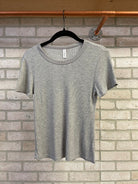 Waffle Knit Short Sleeve Tee-Short Sleeve Tops-wishlist-The Silo Boutique, Women's Fashion Boutique Located in Warren and Grand Forks North Dakota