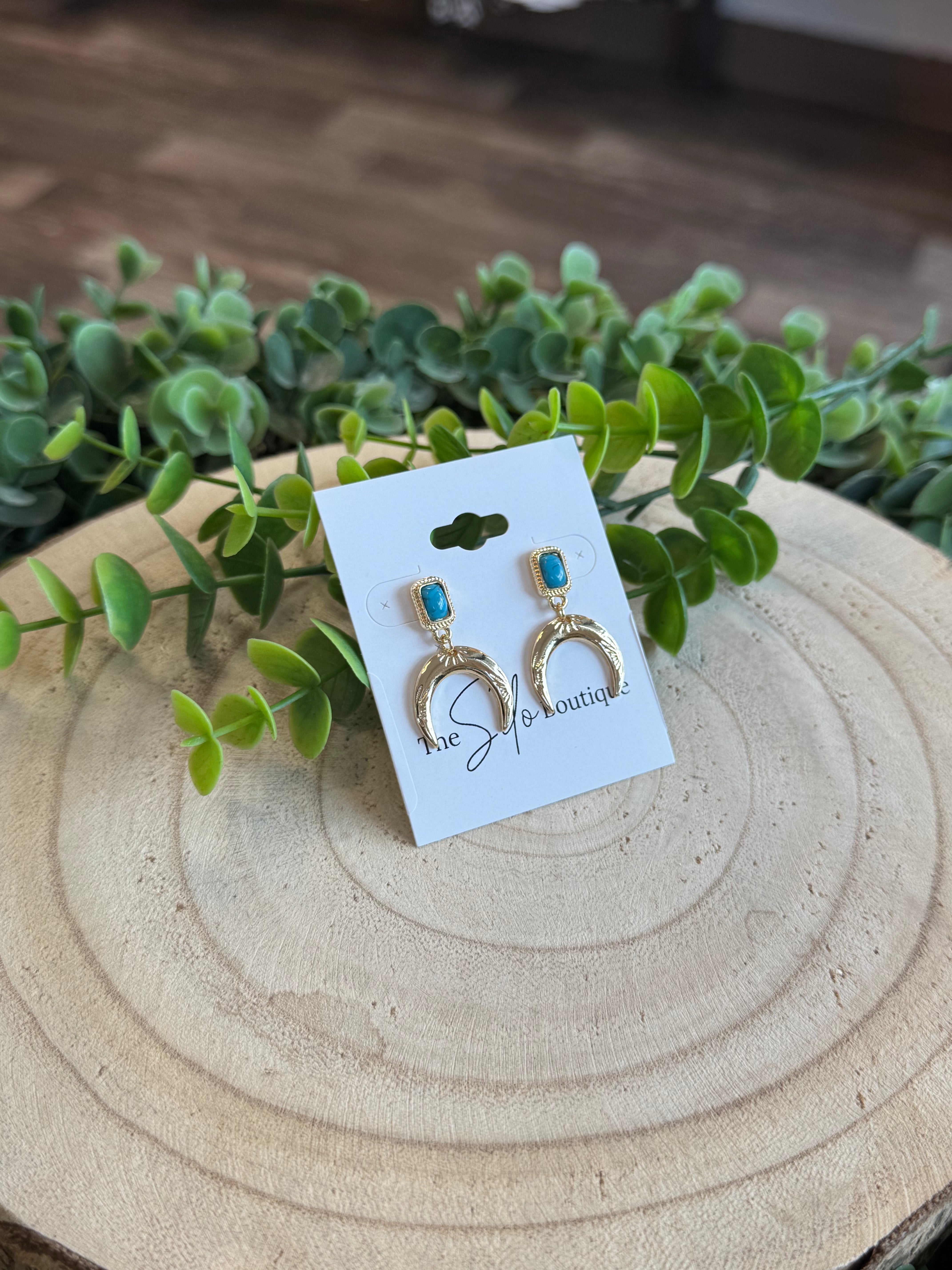 Western Crescent Earrings-FINAL SALE-Earrings-Fame-The Silo Boutique, Women's Fashion Boutique Located in Warren and Grand Forks North Dakota