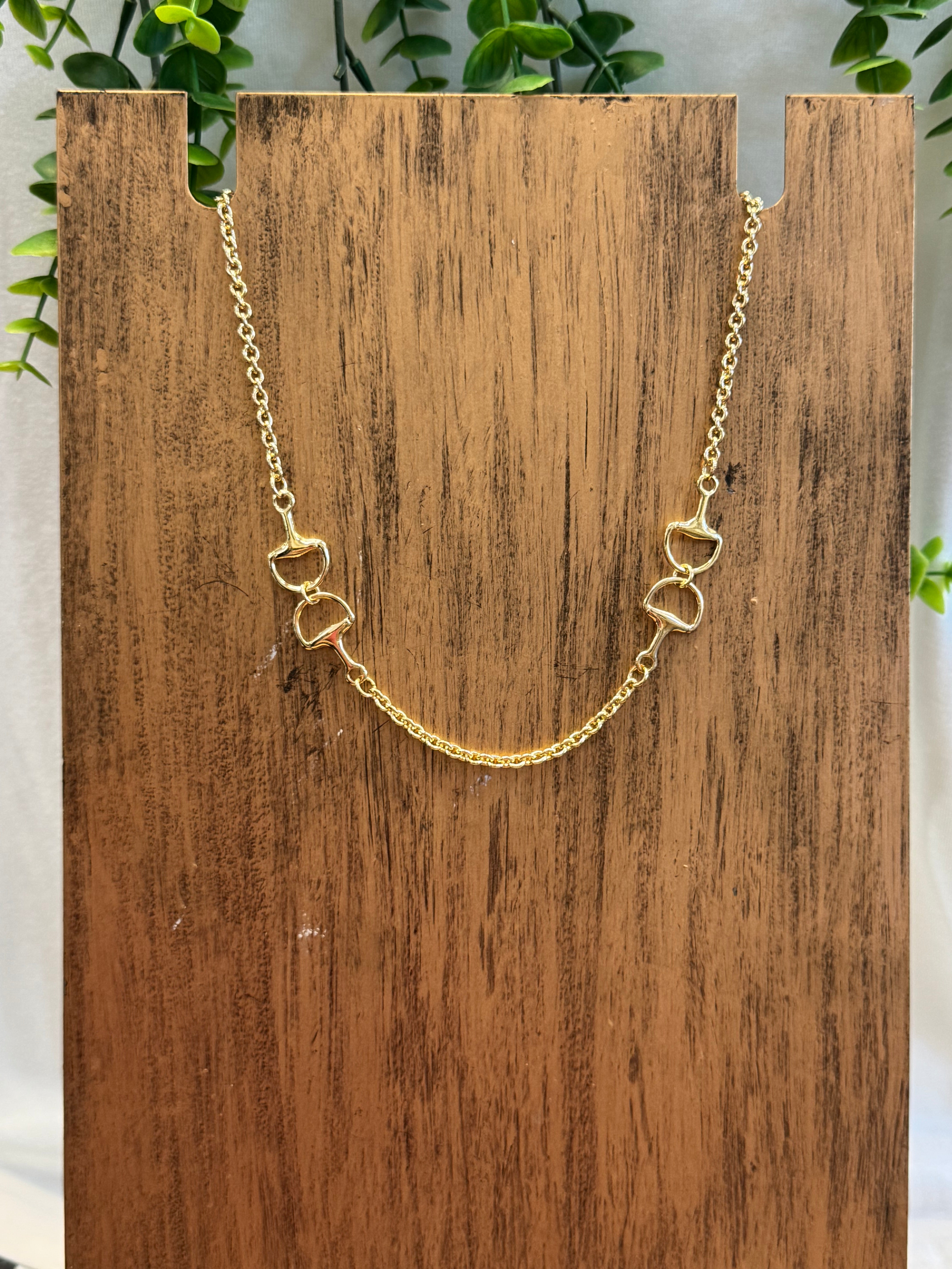Kenze Double Horse Bit Necklace-Necklaces-Dallas Market-The Silo Boutique, Women's Fashion Boutique Located in Warren and Grand Forks North Dakota