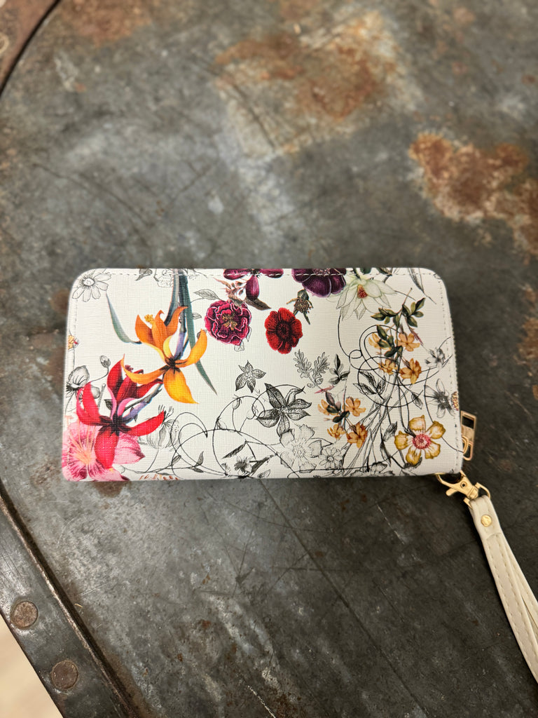 White Floral Wallet-Purses-princess purse-The Silo Boutique, Women's Fashion Boutique Located in Warren and Grand Forks North Dakota