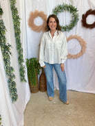 Nicole Button Down Top-White-Long Sleeve Tops-hyfve-The Silo Boutique, Women's Fashion Boutique Located in Warren and Grand Forks North Dakota