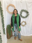 Panache Jenna Long Vest-Green-Vests-panache-The Silo Boutique, Women's Fashion Boutique Located in Warren and Grand Forks North Dakota