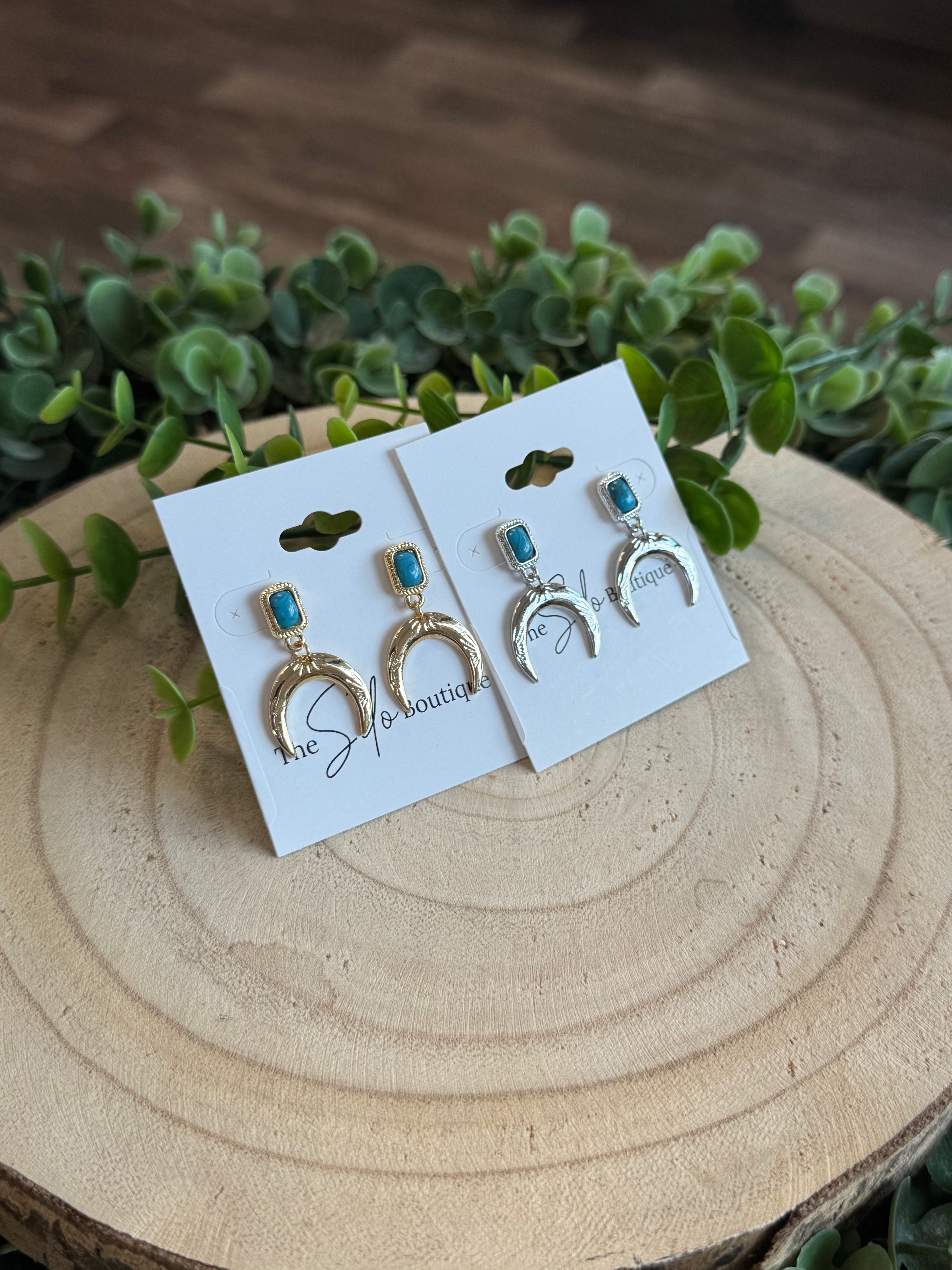 Western Crescent Earrings-FINAL SALE-Earrings-Fame-The Silo Boutique, Women's Fashion Boutique Located in Warren and Grand Forks North Dakota