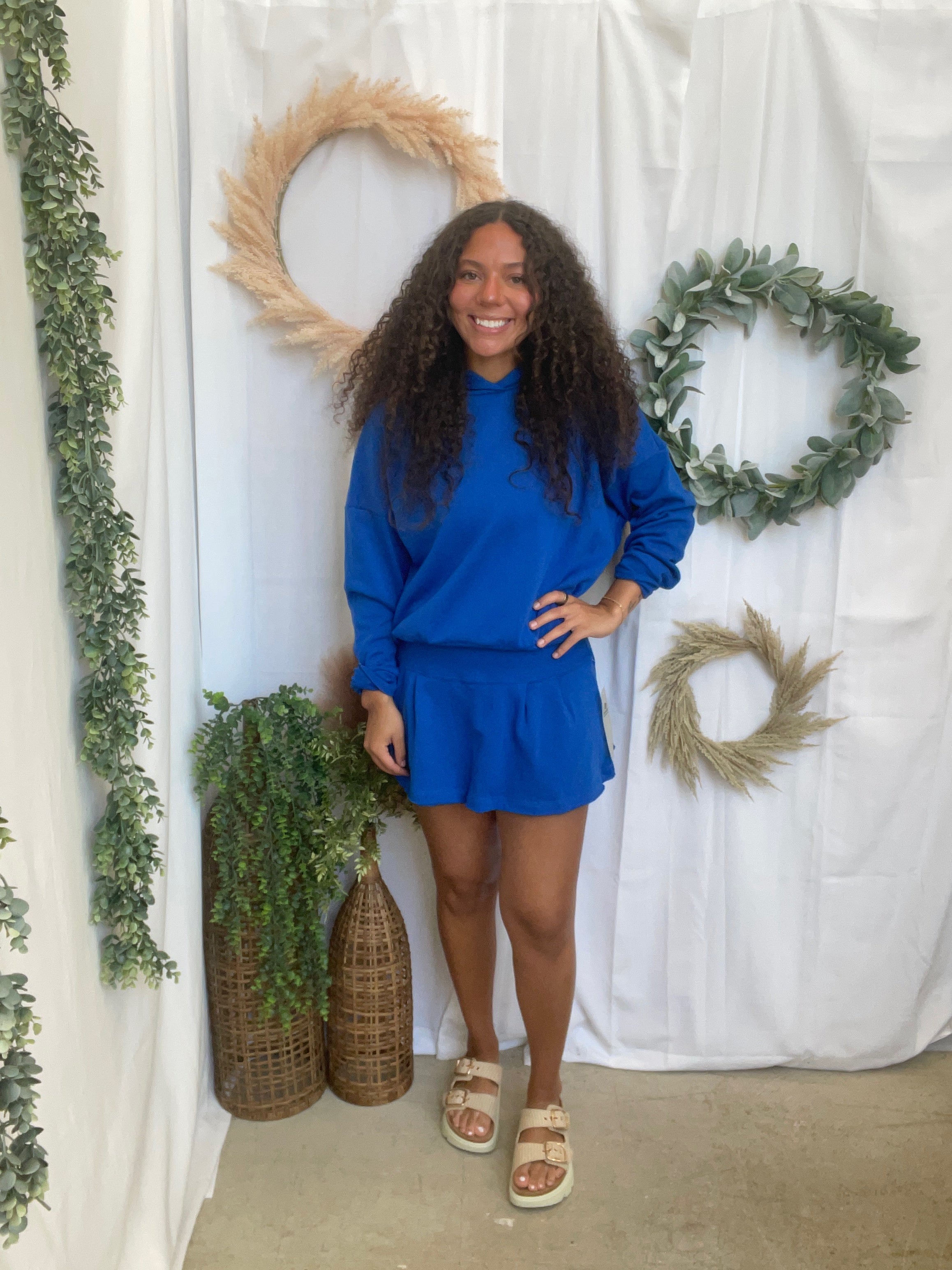 Mono B Icon Hoodie Set-Royal-Outfit Sets-mono b-The Silo Boutique, Women's Fashion Boutique Located in Warren and Grand Forks North Dakota