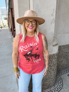 Raisin’ Hell Red Tank Top-Tank Tops-destash-The Silo Boutique, Women's Fashion Boutique Located in Warren and Grand Forks North Dakota