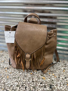 Jen and Co Jewel Bucket Backpack Purse w/ Fringe-Purses-Jen and Co-The Silo Boutique, Women's Fashion Boutique Located in Warren and Grand Forks North Dakota