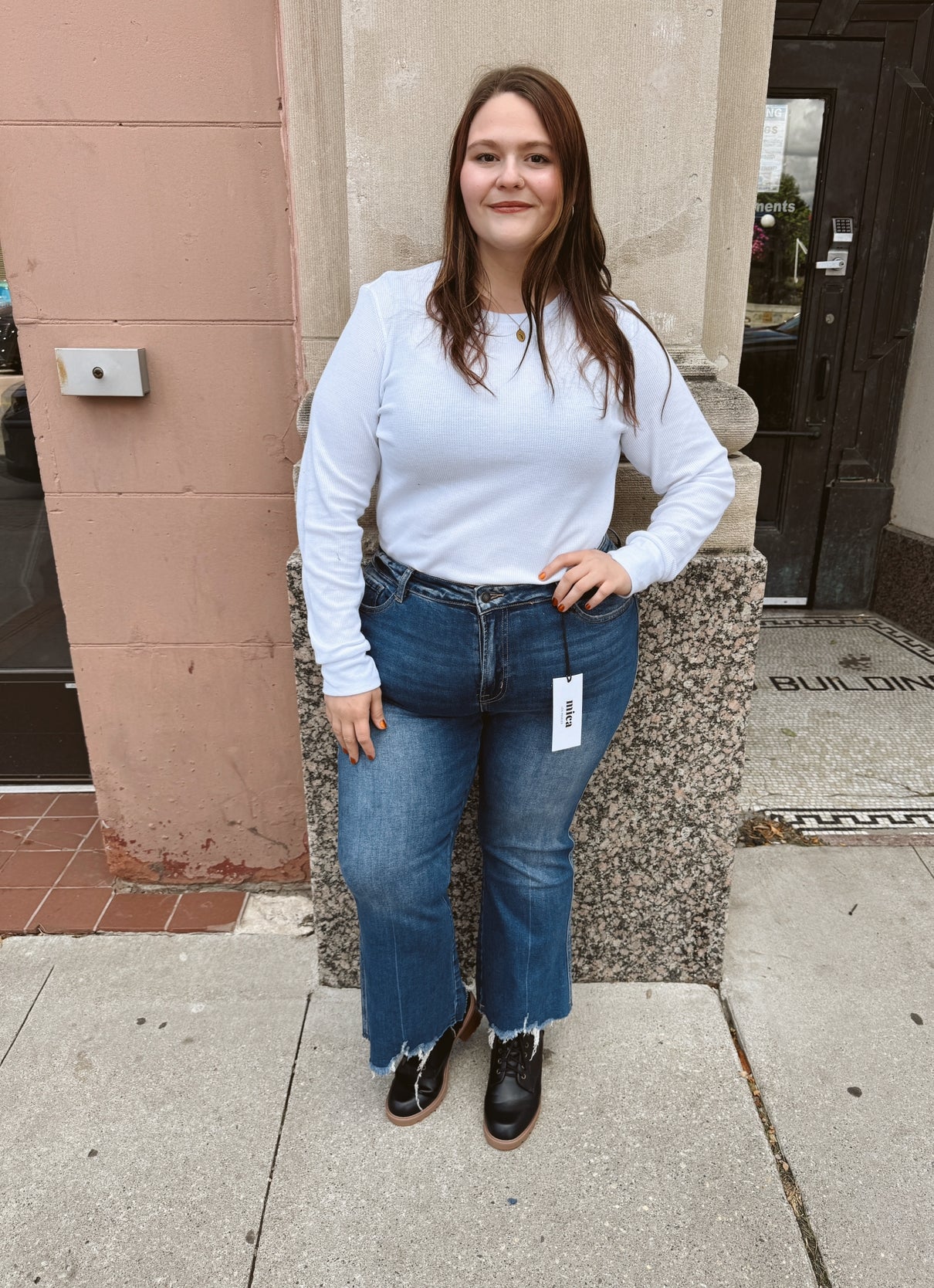 Mica Moscato High Rise Crop Flare Jeans-Jeans-mica-The Silo Boutique, Women's Fashion Boutique Located in Warren and Grand Forks North Dakota