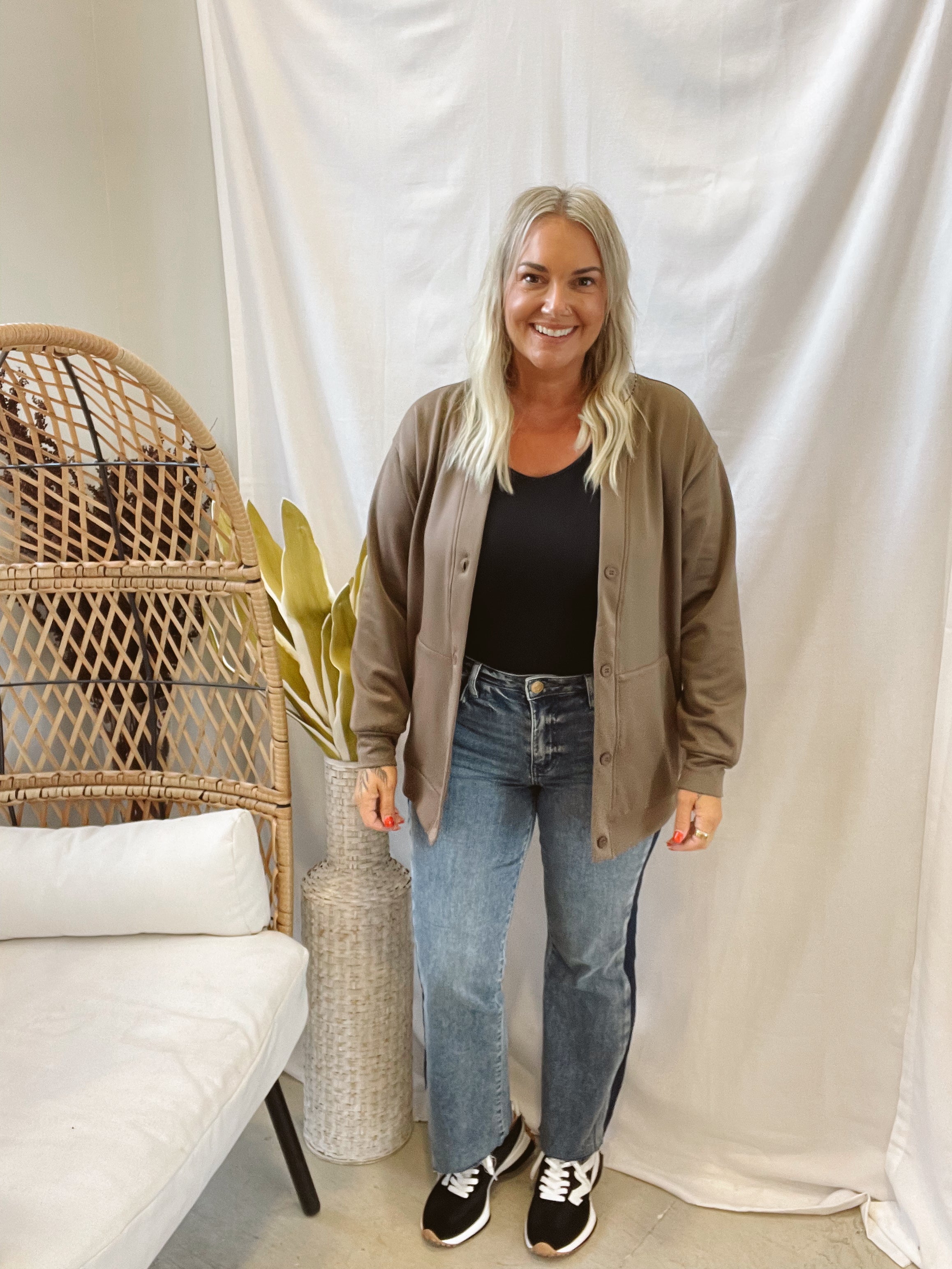 Mono B Elevated Button Down Cardigan-Java-Cardigans-mono b-The Silo Boutique, Women's Fashion Boutique Located in Warren and Grand Forks North Dakota