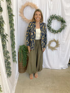 Curds Floral Blazer-Navy-Blazers-curds-The Silo Boutique, Women's Fashion Boutique Located in Warren and Grand Forks North Dakota