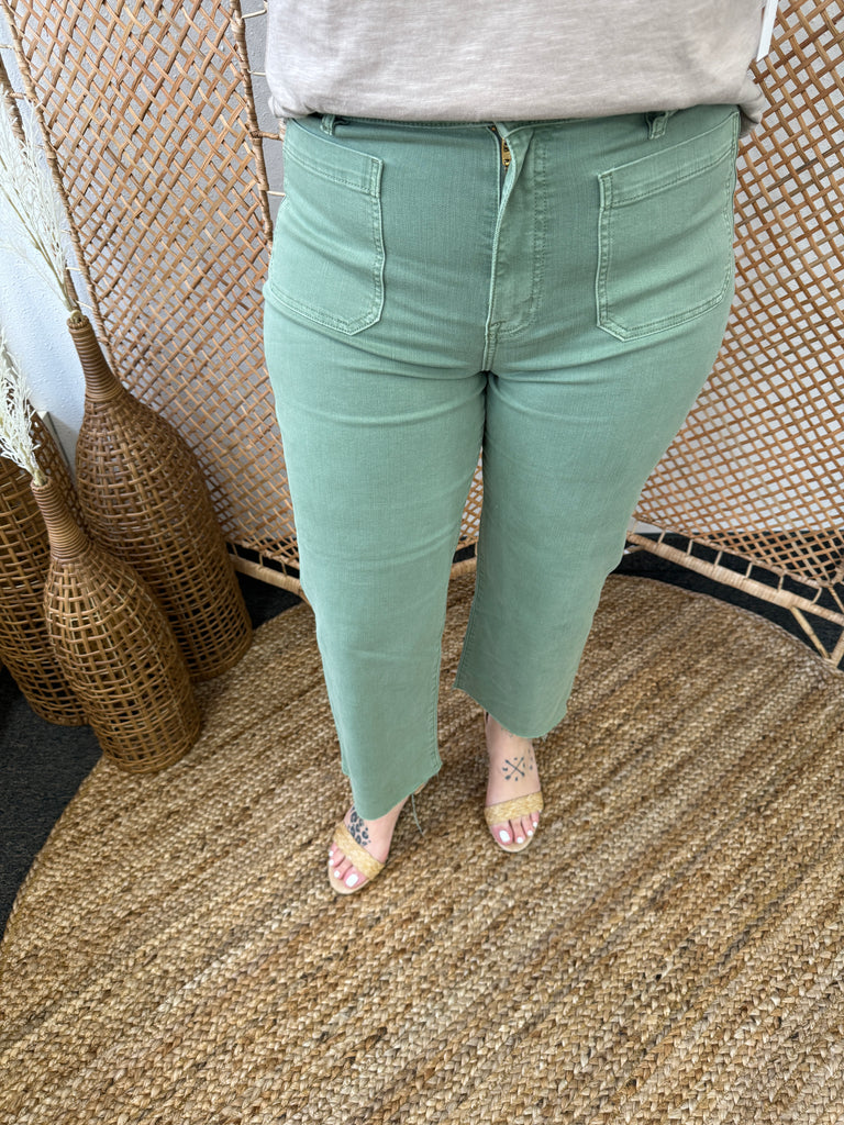 Eunina Dawn Jade Green Jeans-Jeans-eunina-The Silo Boutique, Women's Fashion Boutique Located in Warren and Grand Forks North Dakota