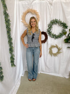 Mini Gingham Smocked Tank Top-Tank Tops-stacatto-The Silo Boutique, Women's Fashion Boutique Located in Warren and Grand Forks North Dakota