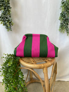 Urban Stripe Clutch Bag Makeup Bag-Green Pink-Purses-Fair-The Silo Boutique, Women's Fashion Boutique Located in Warren and Grand Forks North Dakota