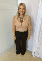 Newbury Lace Top-Taupe-Long Sleeve Tops-newbury kustom-The Silo Boutique, Women's Fashion Boutique Located in Warren and Grand Forks North Dakota