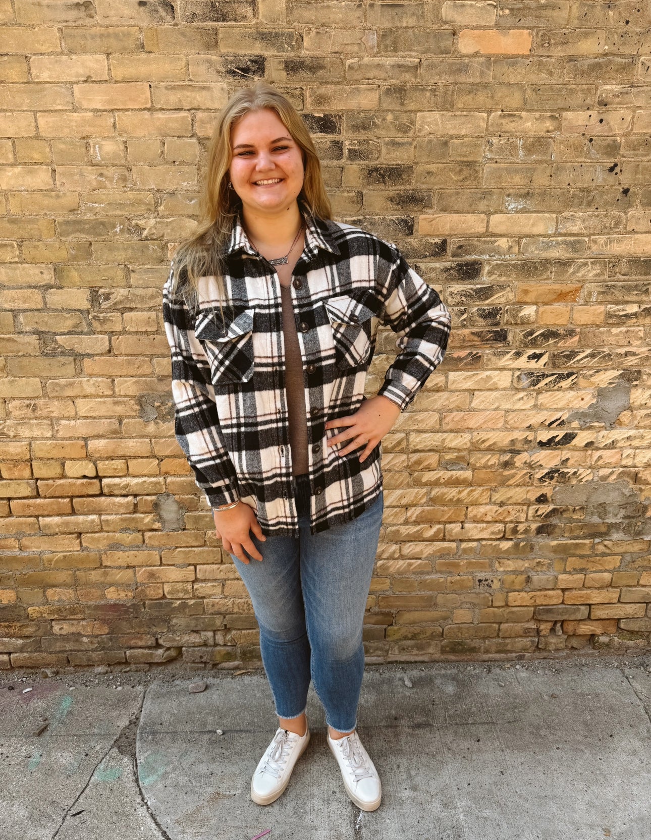 Be Casual Black and White Plaid Shacket-Shackets-active basics-The Silo Boutique, Women's Fashion Boutique Located in Warren and Grand Forks North Dakota