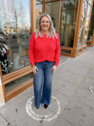 Zen Long Sleeve Raglan Top-Tomato-Long Sleeve Tops-Zenana-The Silo Boutique, Women's Fashion Boutique Located in Warren and Grand Forks North Dakota