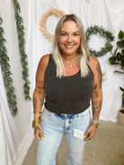 Classic Scoop Tank Top-Charcoal-Tank Tops-be cool-The Silo Boutique, Women's Fashion Boutique Located in Warren and Grand Forks North Dakota