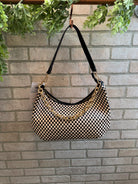 Pretty Simple Sienna Slouchy Purse-Black Check-Crossbody Purses-pretty simple-The Silo Boutique, Women's Fashion Boutique Located in Warren and Grand Forks North Dakota