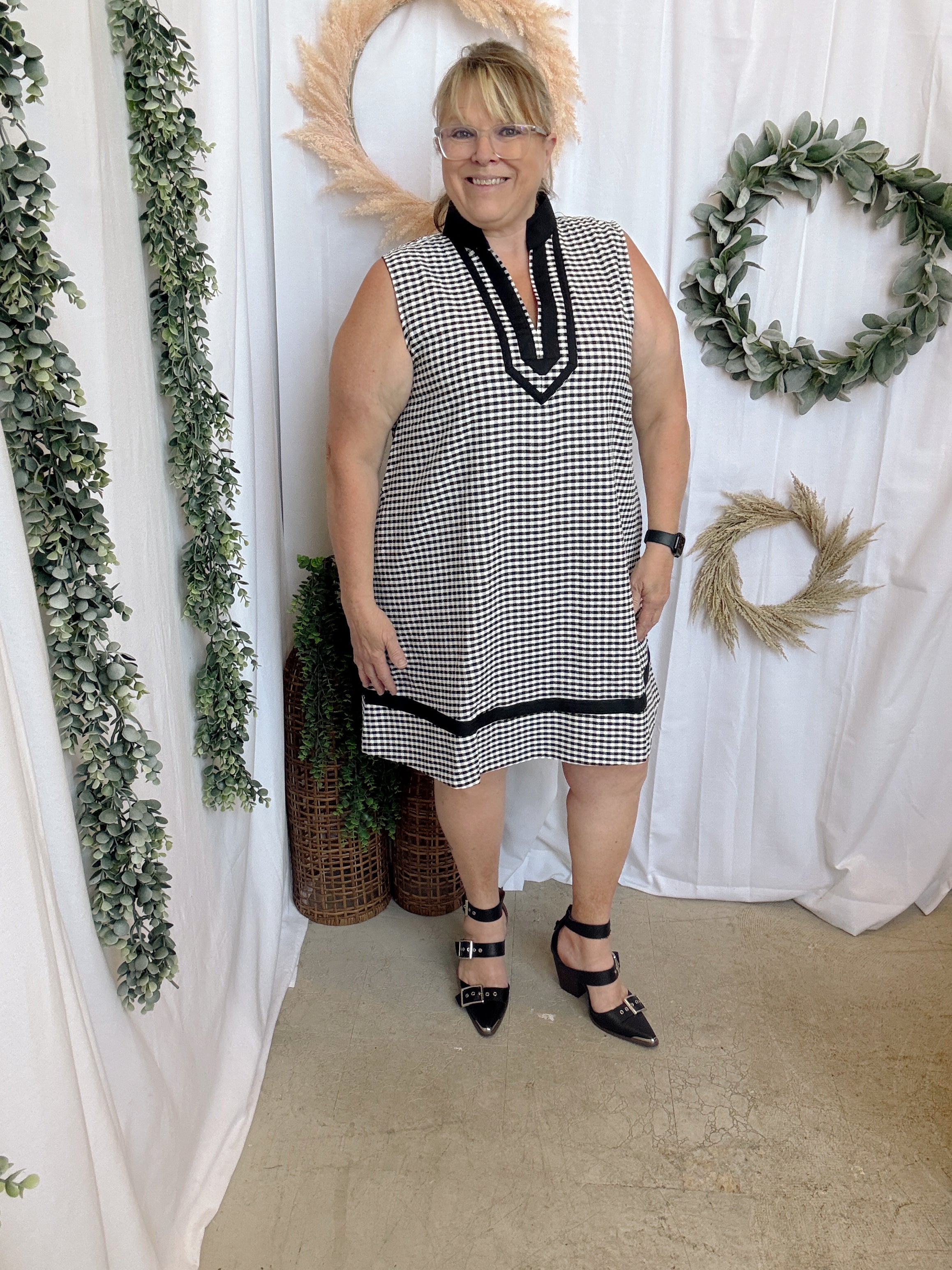 Kate Gingham Dress-Dresses-entro-The Silo Boutique, Women's Fashion Boutique Located in Warren and Grand Forks North Dakota