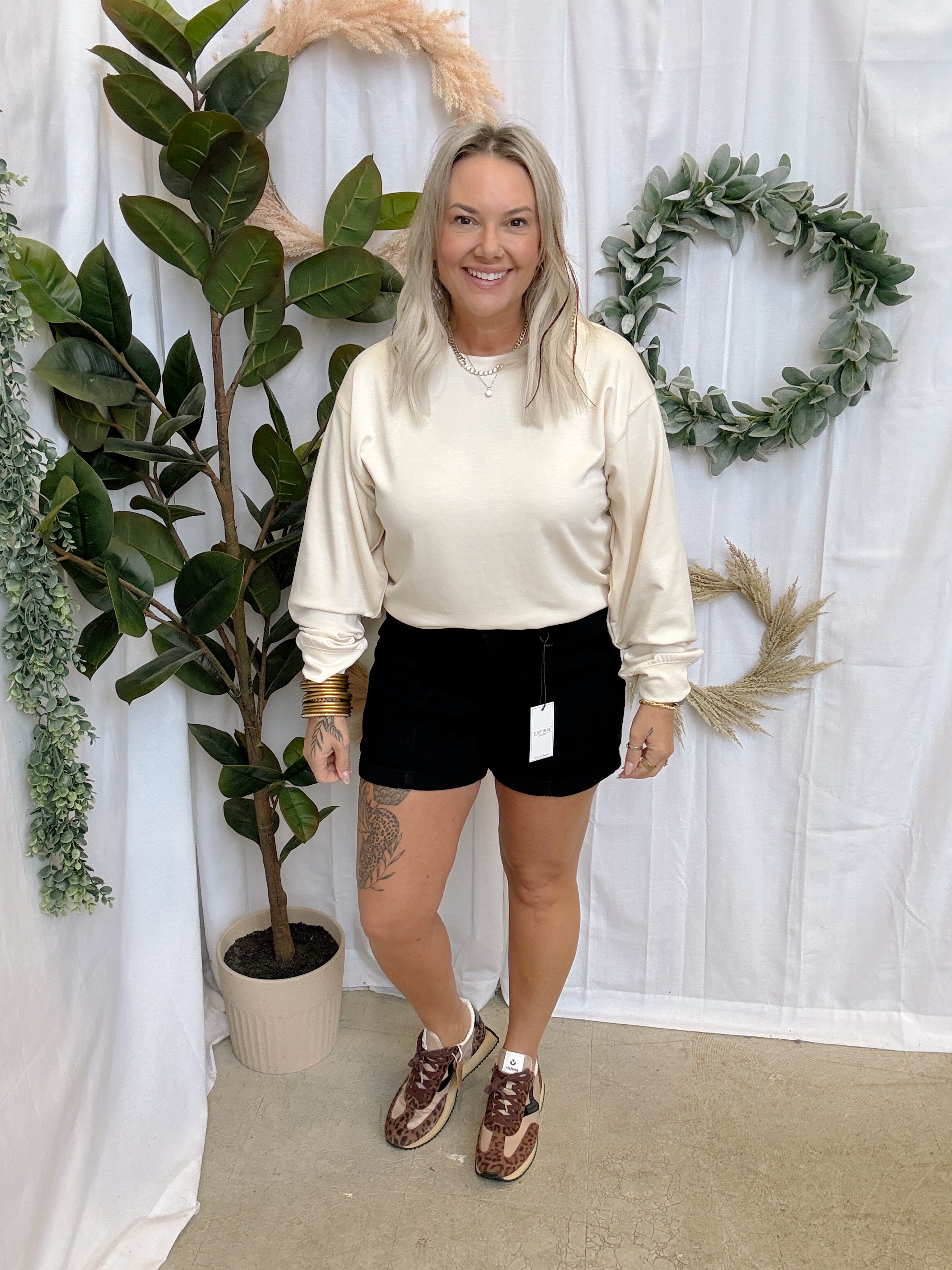 Judy Blue Black Aurora Weekender Shorts-Shorts-judy blue-The Silo Boutique, Women's Fashion Boutique Located in Warren and Grand Forks North Dakota