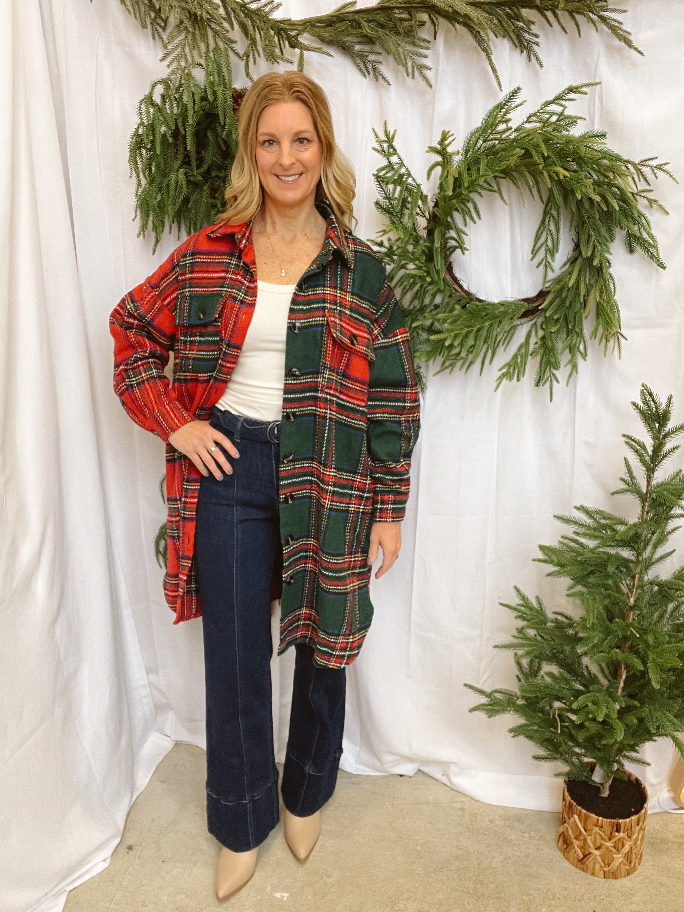 Jade Plaid Shacket-Final Sale-Cardigans-jade-The Silo Boutique, Women's Fashion Boutique Located in Warren and Grand Forks North Dakota