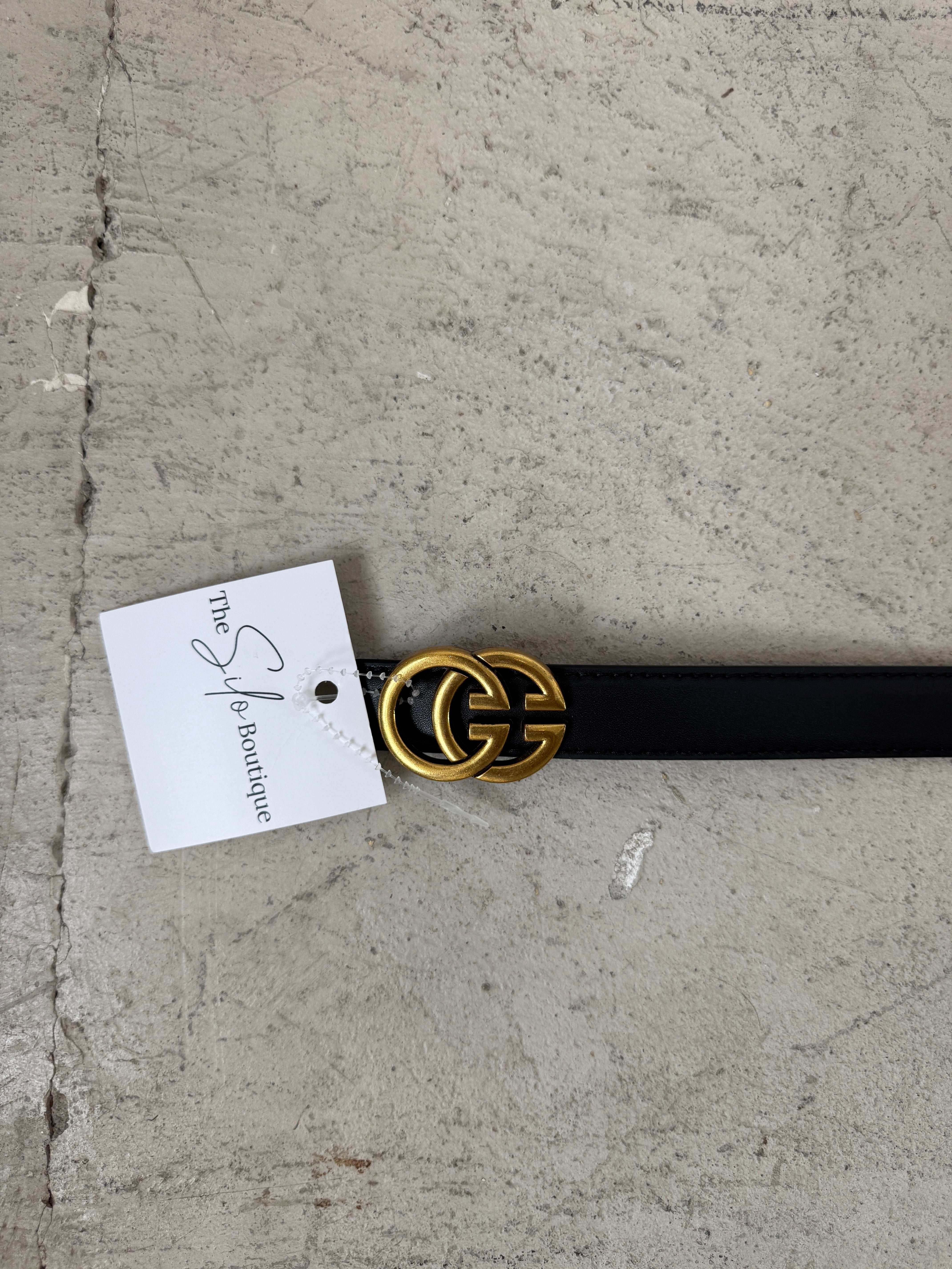 Dual Golden Belt-Black-Belts-Leto-The Silo Boutique, Women's Fashion Boutique Located in Warren and Grand Forks North Dakota