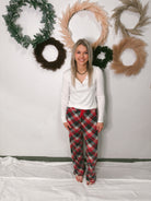 Prancer's Plaid Pajama Pants-Pants-mello-The Silo Boutique, Women's Fashion Boutique Located in Warren and Grand Forks North Dakota