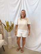 Mix Media Cream Top-Final Sale-Short Sleeve Tops-anniewear-The Silo Boutique, Women's Fashion Boutique Located in Warren and Grand Forks North Dakota
